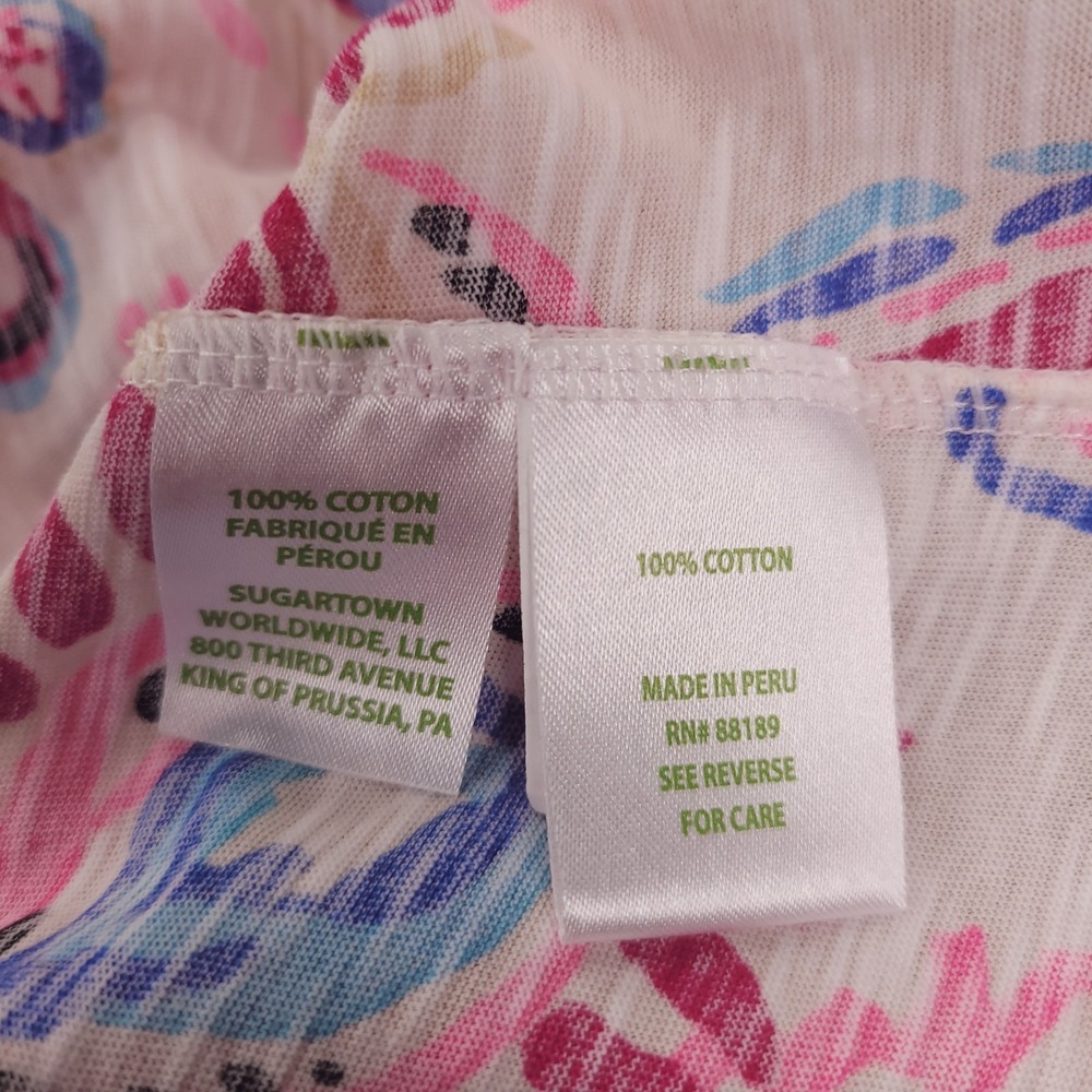 LILLY PULITZER Top Size XL Pink Etta Scoop Neck Coconut Flitting About - Picture 6 of 15